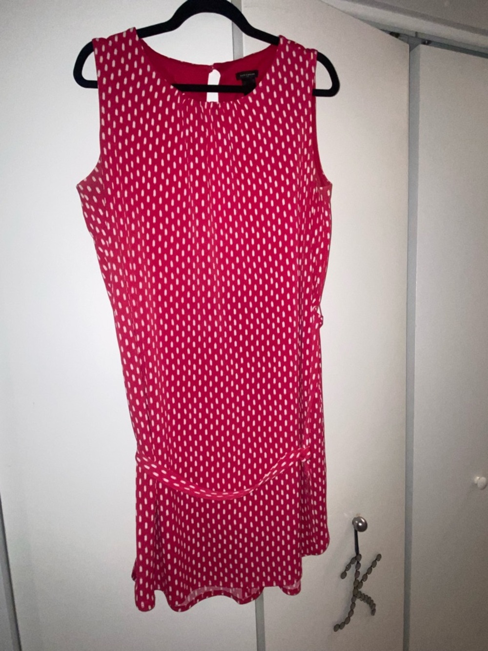 Ann Taylor Pink and White Sleeveless Sheath Dress